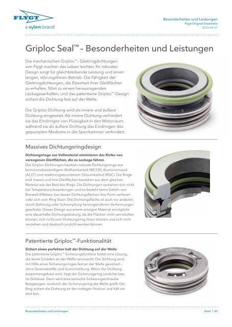 Griploc Seal™ – Besonderheiten und Leistungen - Water Solutions