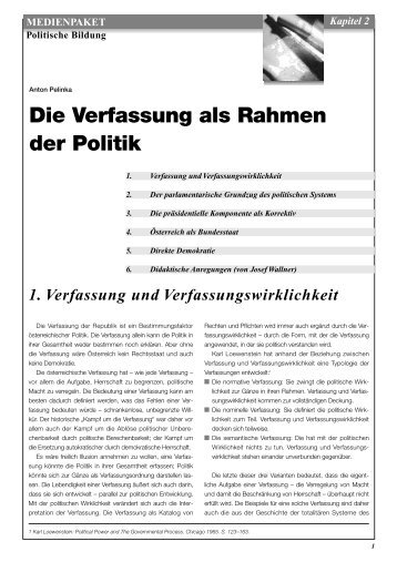Die Verfassung als Rahmen der Politik [pdf, 220KB