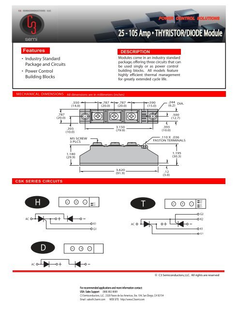 Thyristor Modules - AMS Technologies