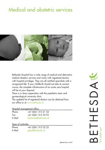 Flyer Kliniken - Bethesda-Spital Basel