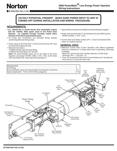 6900 PowerMatic ® Low Energy Power Operator Wiring Instructions ...