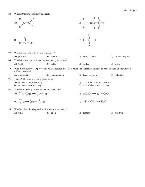 Memorial Day Comprehensive Chemistry Homework