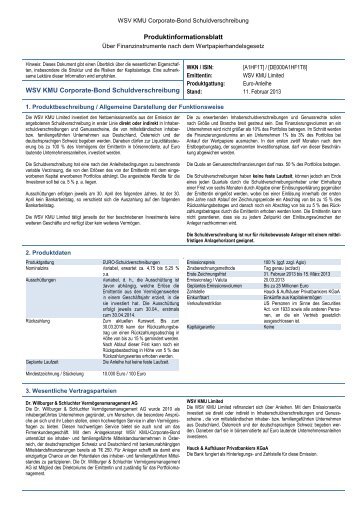 Produktinformationsblatt - Dr. Willburger & Schluchter ...