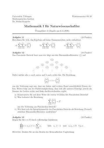 Blatt 3 - Universität Tübingen