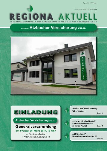 REGIONA AKTUELL - Atzbacher Versicherung VaG