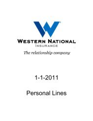 WNM 9-1-2010 Personal Lines Manual - Western National ...