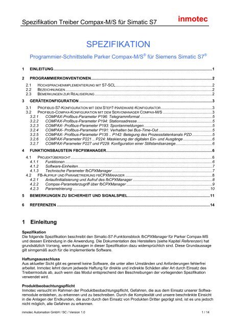 Handbuch Compax-M/S für Simatic-S7 - inmotec