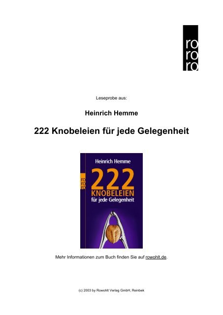 222 Knobeleien für jede Gelegenheit - Rowohlt