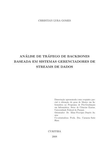 Análise de Tráfego de Backbones Baseada em Sistemas ...