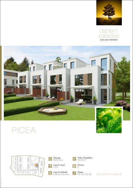 Picea 5-3d Endhaus süd-links, 303,48 qm WNF - dahlem paradise