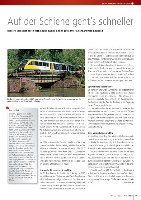 Ausgabe 05/2013 - Wirtschaftsjournal