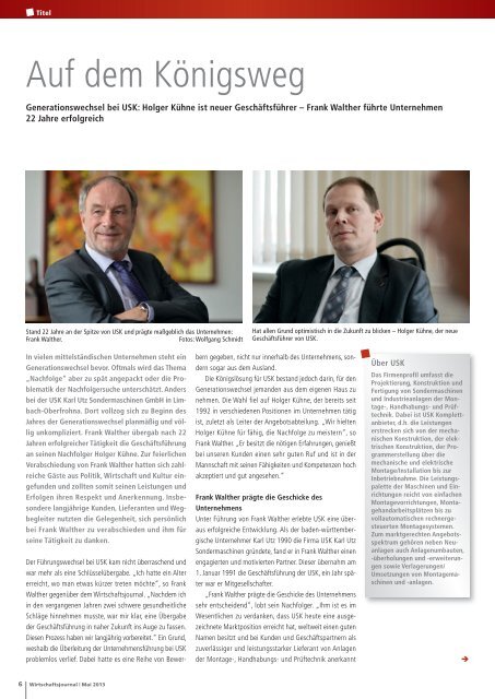 Ausgabe 05/2013 - Wirtschaftsjournal