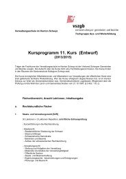 Kursprogramm 11. Kurs [2013 bis 2015] - vszgb verband schwyzer ...
