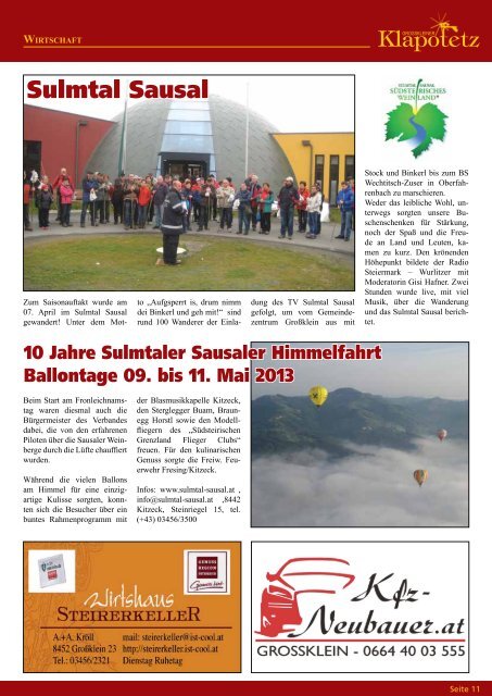 Ausgabe II 2013 - Marktgemeinde Großklein