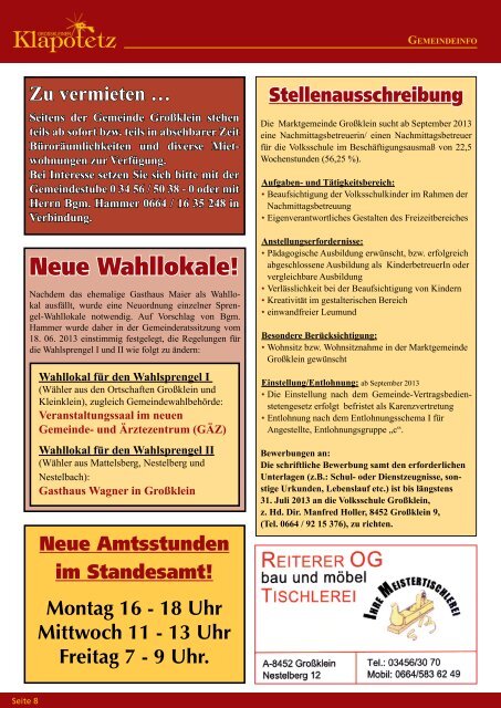 Ausgabe II 2013 - Marktgemeinde Großklein