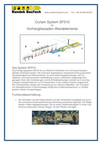 Curtain System SF010 Vorhangfassaden-Wandelemente - Randek