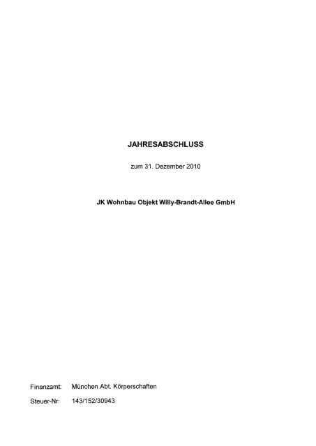 JAHRESABSCHLUSS - JK Wohnbau AG - Investor Relations