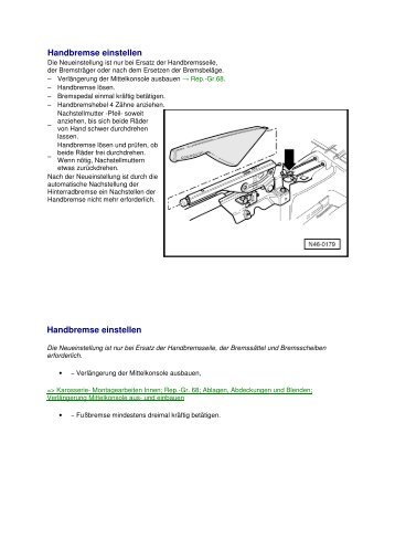 Handbremse einstellen Handbremse einstellen