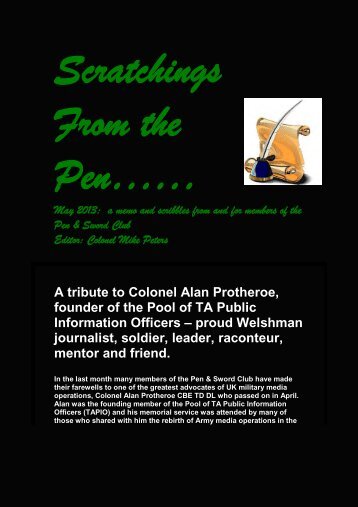 A tribute to Colonel Alan Protheroe, founder of the Pool of TA Public ...