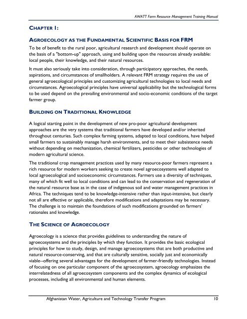 Farm Resource Management (FRM) - College of Agricultural ...