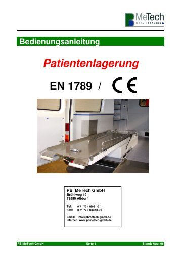 Patlag Bedienungsanleitung - PB MeTech GmbH