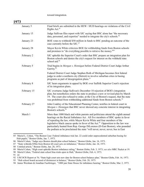 A Timeline of Boston School Desegregation, 1961-1985