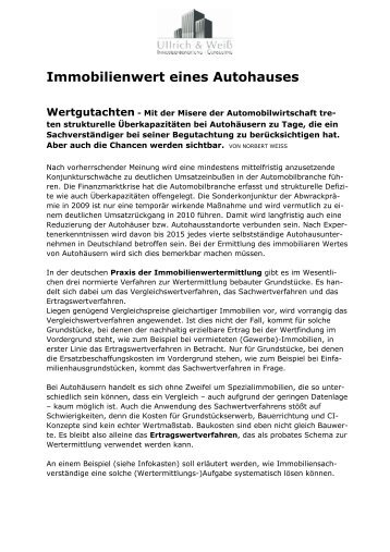 Immobilienwert eines Autohauses - Immobilienbewertung-bonn.de
