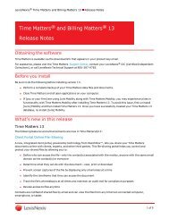 Time Matters 13 Release Notes - LexisNexis® Support Center