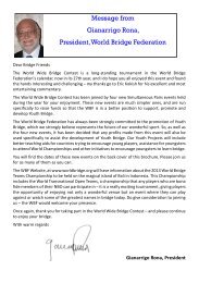 Message from Gianarrigo Rona, President, World Bridge Federation