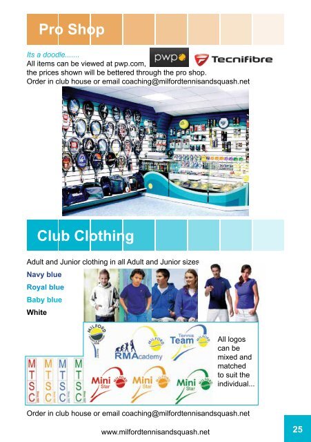 Club Magazine 2013 - Milford Tennis and Squash Club