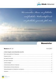 Newsletter - Klinik Höhenried