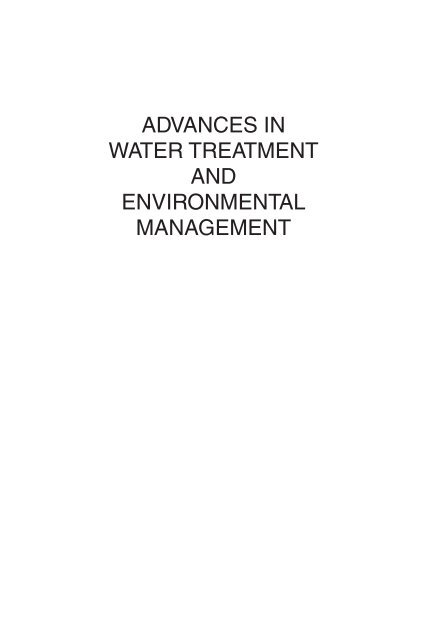 Advances in Water Treatment and Enviromental Management