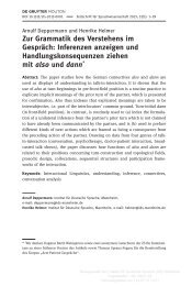 Zur Grammatik des Verstehens im Gespräch: Inferenzen ... - IDS