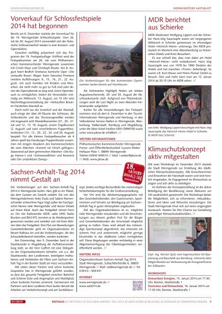 Amtsblatt der Stadt Wernigerode - 01 / 2014 (5.79 MB)