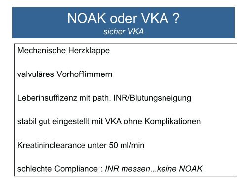 Die neuen oralen Antikoagulantien - Spital Uster