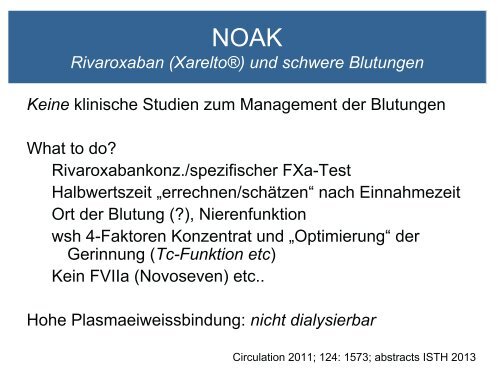 Die neuen oralen Antikoagulantien - Spital Uster