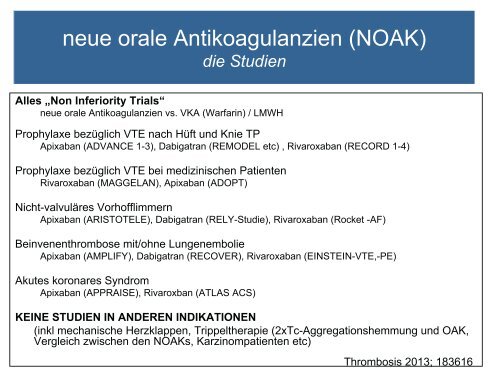 Die neuen oralen Antikoagulantien - Spital Uster