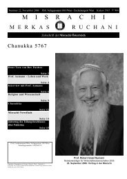 Merkas Ruchani, Ausgabe 22, Chanukka 5767 (1 MB) - Misrachi ...