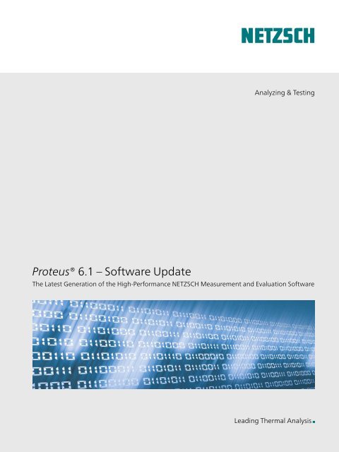 Proteus® 6.1 – Software Update - Netzsch-Gerätebau GmbH.