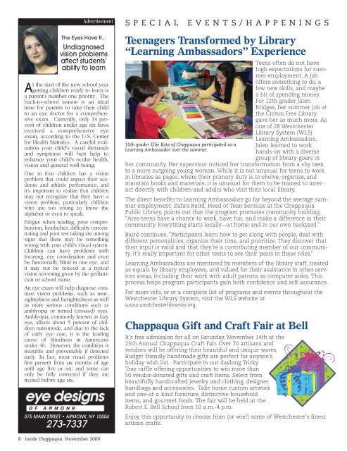 Download the November 2009 issue (PDF) - Inside Chappaqua