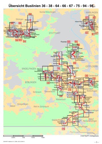 Übersicht Buslinien 36 - 38 - SSB