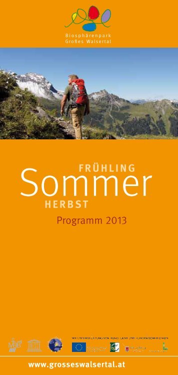 Sommer - Herbst Programm 2013 - Biosphärenpark Großes Walsertal