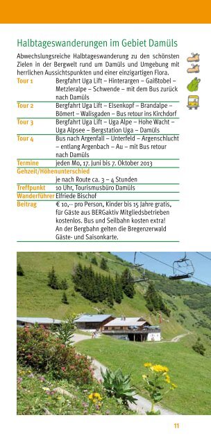 Sommer - Herbst Programm 2013 - Biosphärenpark Großes Walsertal