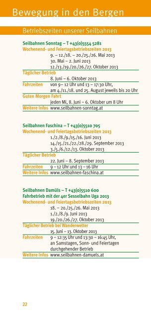Sommer - Herbst Programm 2013 - Biosphärenpark Großes Walsertal
