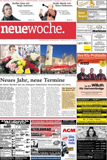 Neues Jahr, neue Termine - Heidenheimer Zeitung