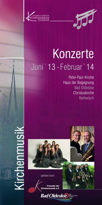 Kirchenkonzerte 2013:2014.pdf - Ev.-Luth. Kirchengemeinde Oldesloe