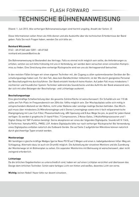 Technical Rider als PDF - Flash Forward