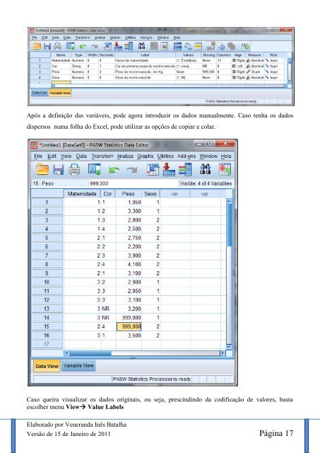 Breve Manual do SPSS / PASW 18.0 - ESAC