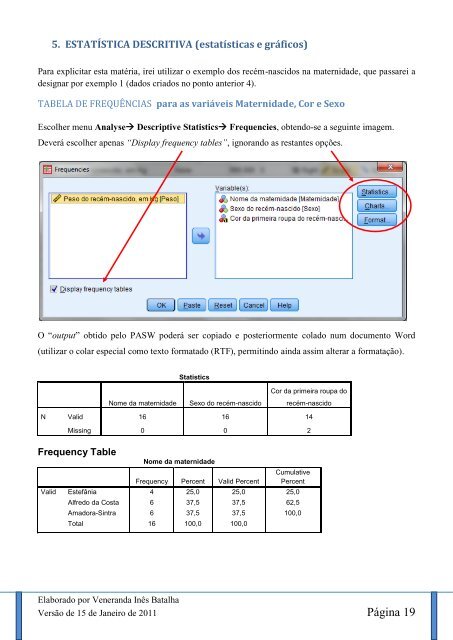 Breve Manual do SPSS / PASW 18.0 - ESAC