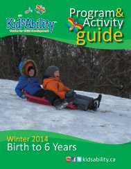 Birth to 6 Years - Winter 2014 - KidsAbility